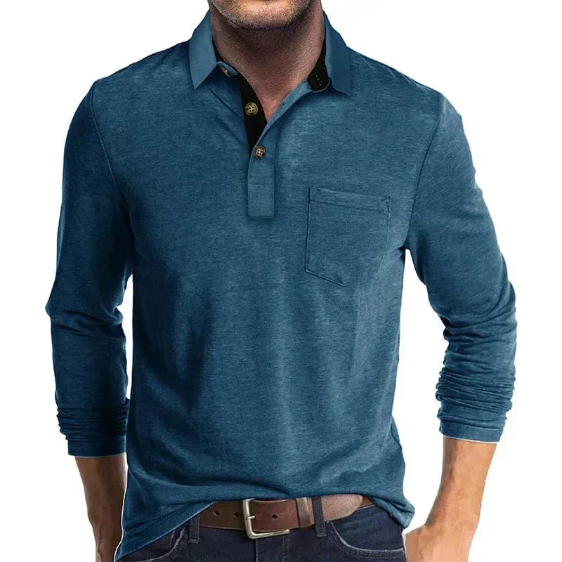 Men’s Classic Casual Long-Sleeve Polo Shirt