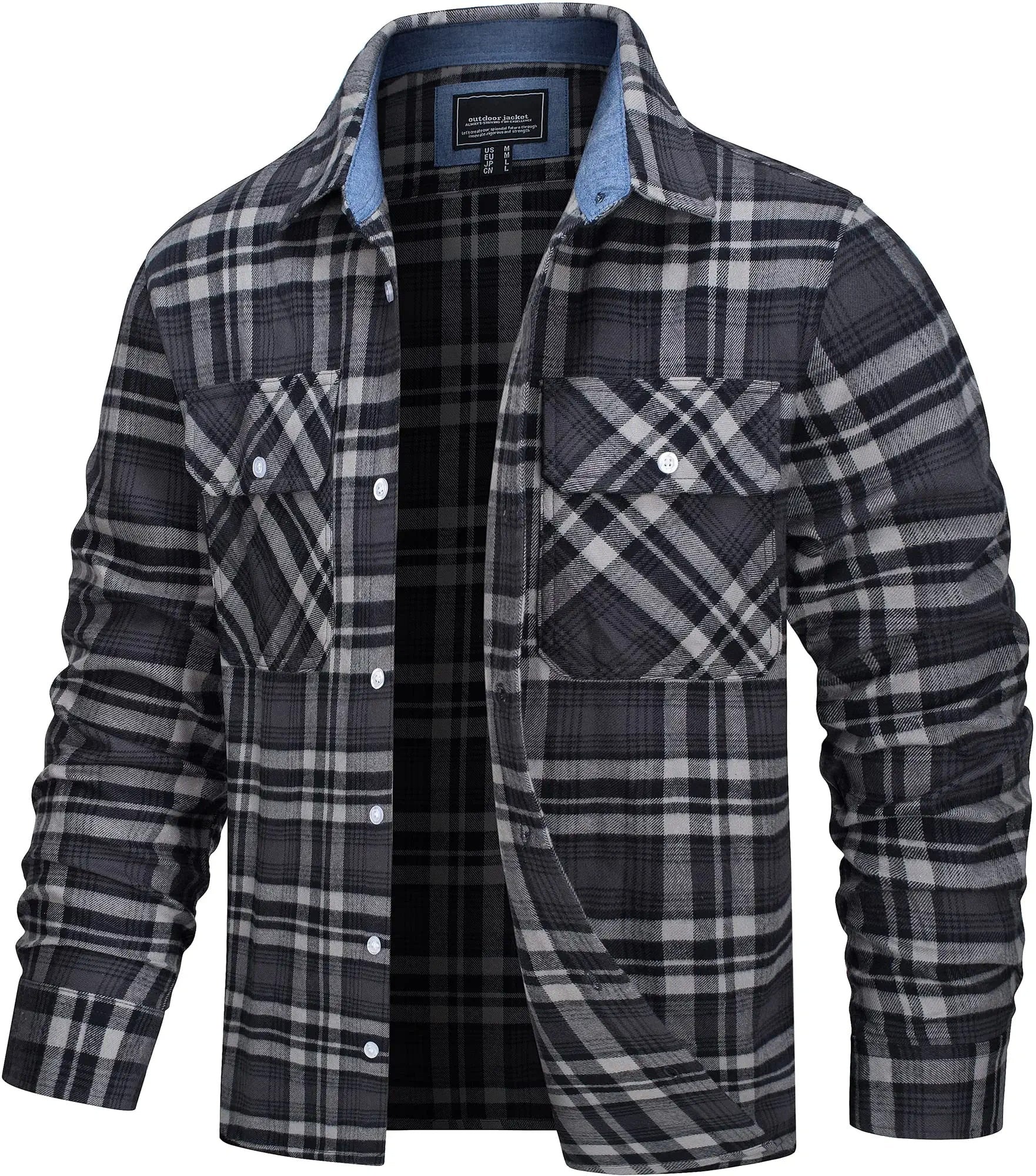 Stylish Cotton Checked Flannel Shirt Jacket