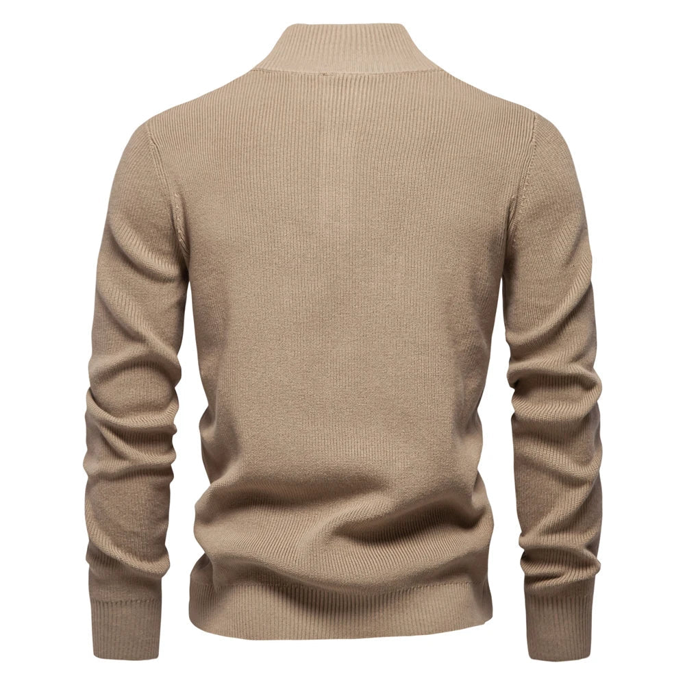 Men's Button-Detail Crew Neck Sweater