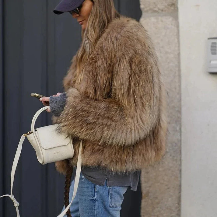 Women’s Cosy Oversized Plush Faux Fur Coat