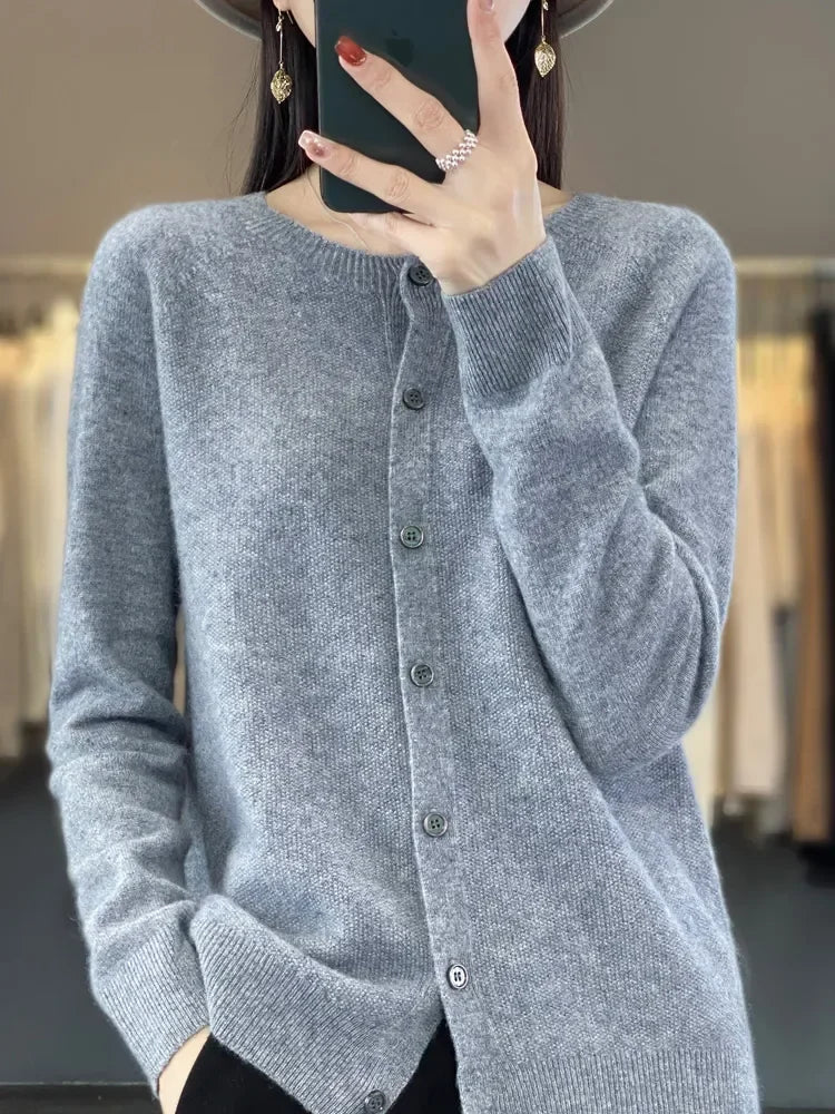 Women's Soft Long Sleeve Button-Up Knit Cardigan