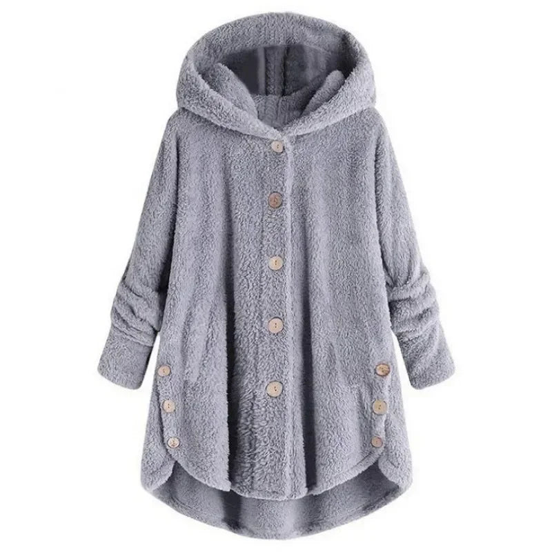 Modern Ladies Fleece Jacket with Warm Hood