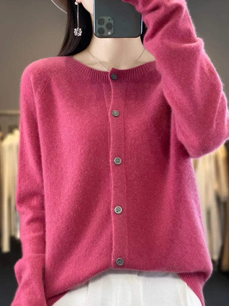 Women's Soft Long Sleeve Button-Up Knit Cardigan