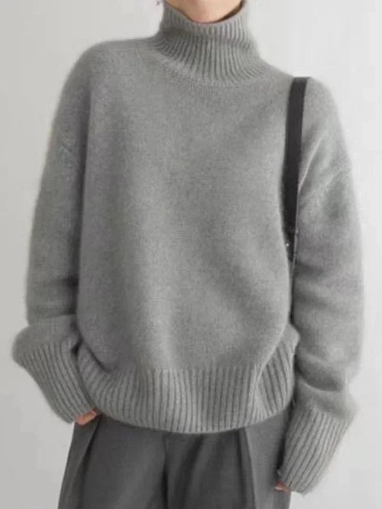 Women's Turtleneck Sweater Soft Knit