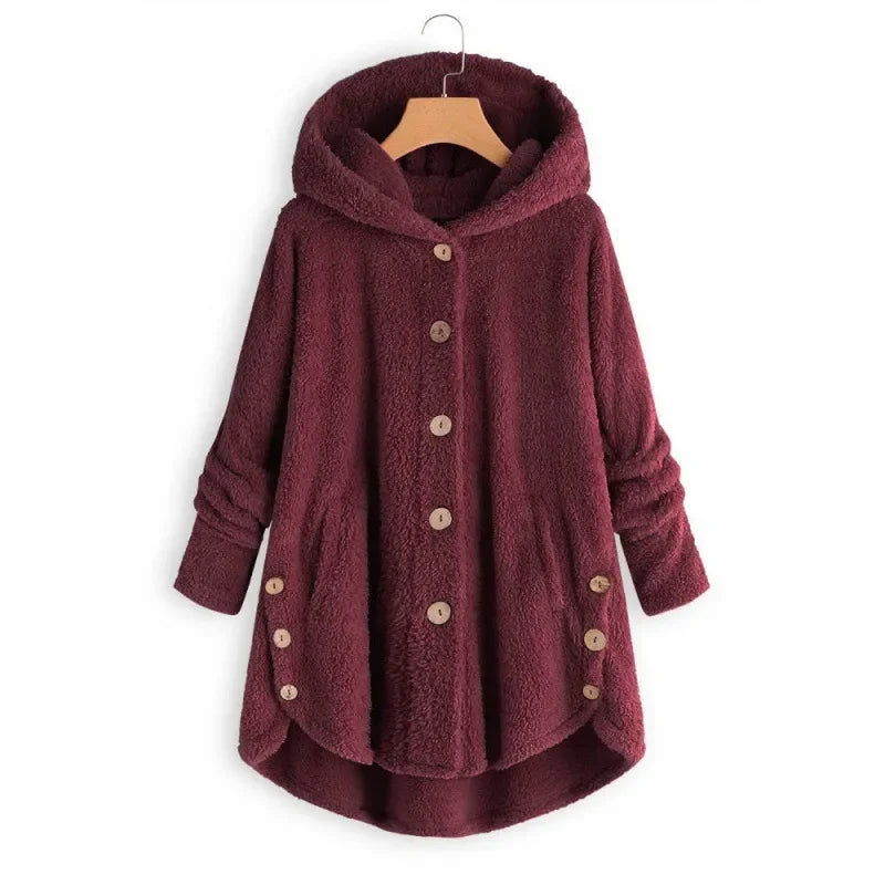 Modern Ladies Fleece Jacket with Warm Hood