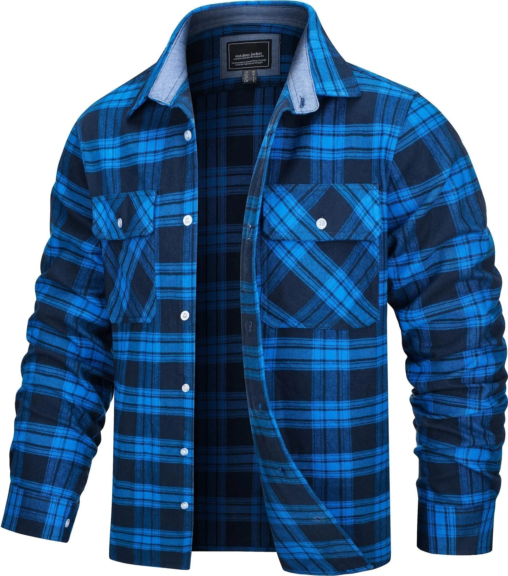Stylish Cotton Checked Flannel Shirt Jacket