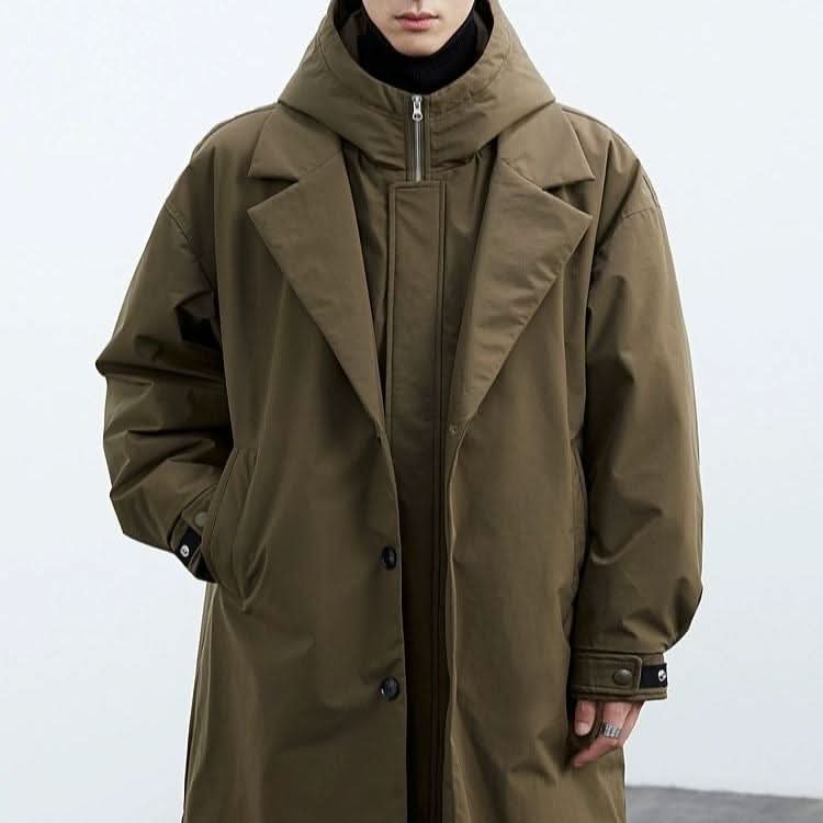 Men's Longline Hooded Parka Winter Coat