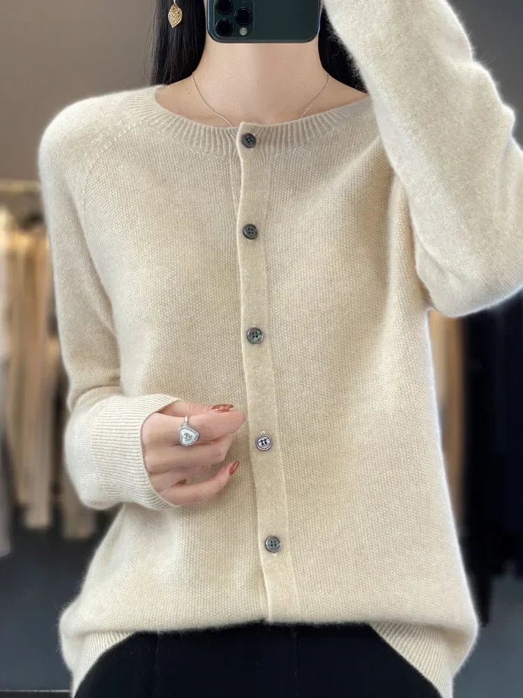 Women's Soft Long Sleeve Button-Up Knit Cardigan