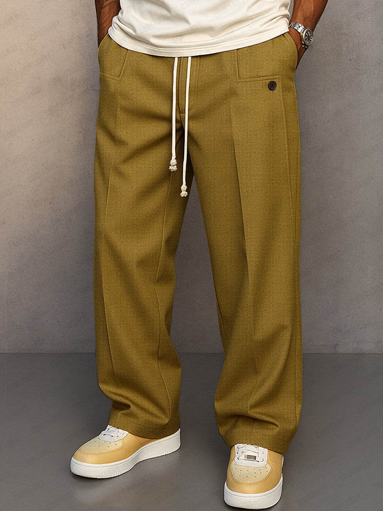 Men’s Casual Wide-Leg Drawstring Pants