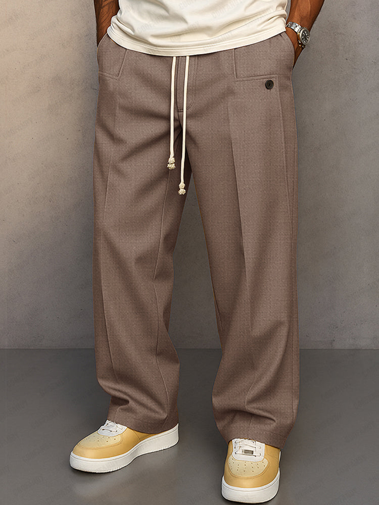 Men’s Casual Wide-Leg Drawstring Pants