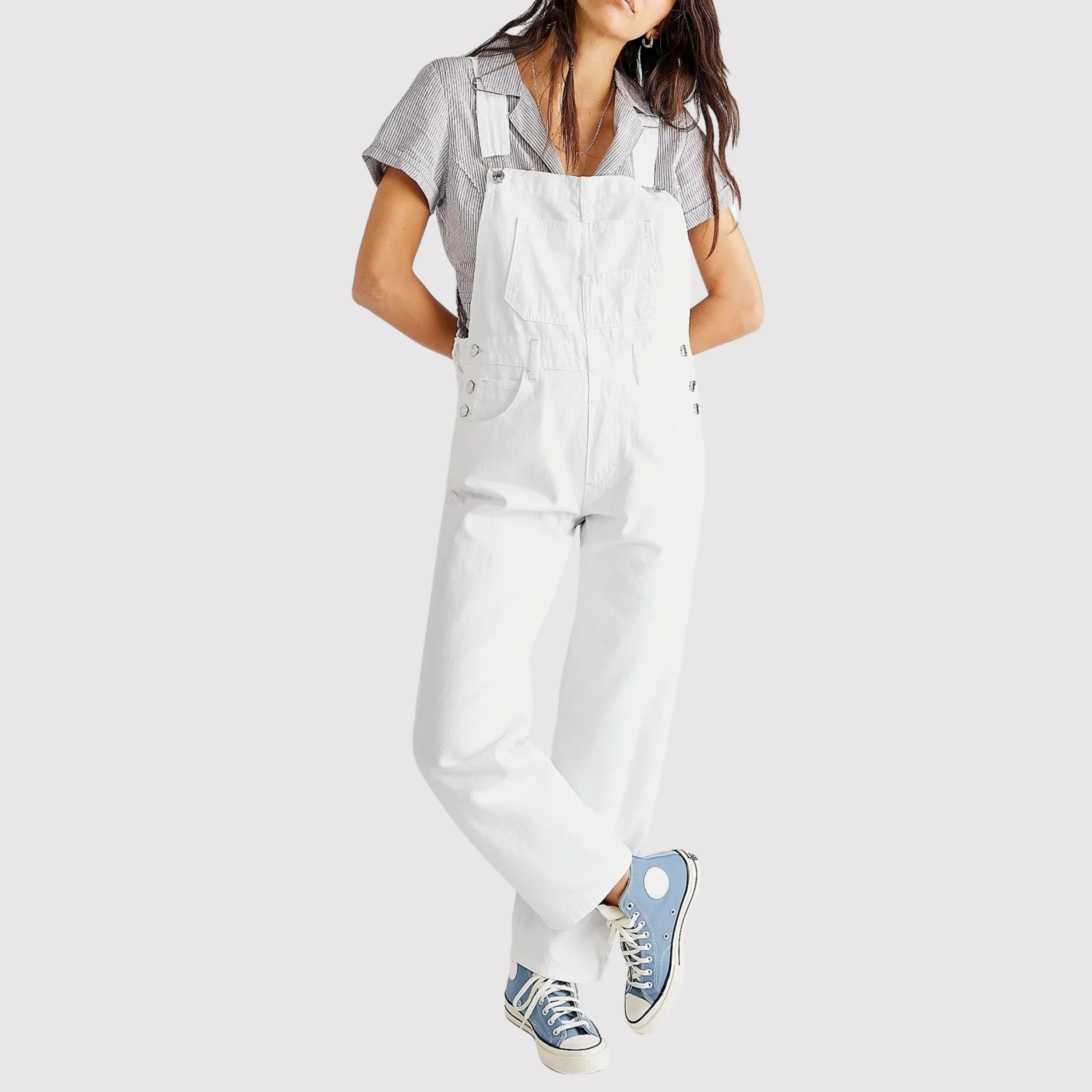 Women's Relaxed Denim Overalls with Adjustable Straps