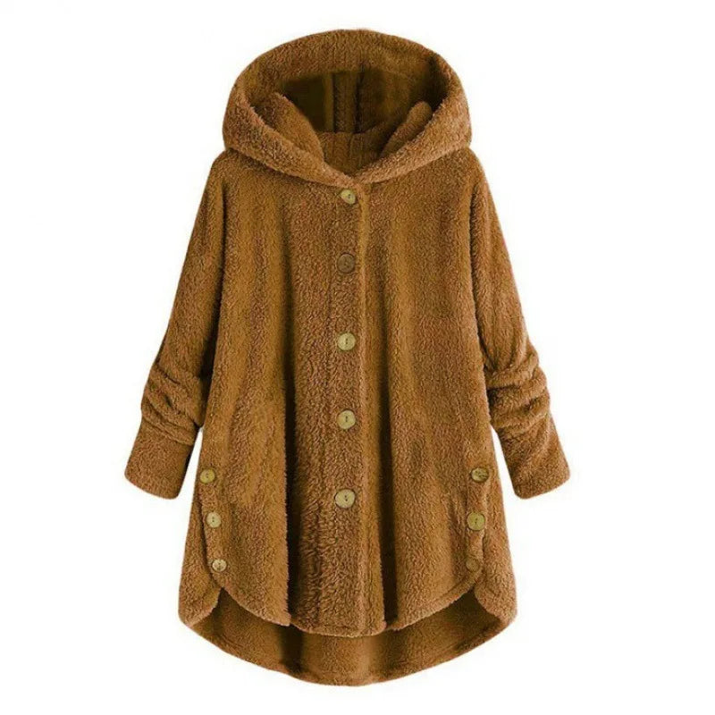 Modern Ladies Fleece Jacket with Warm Hood