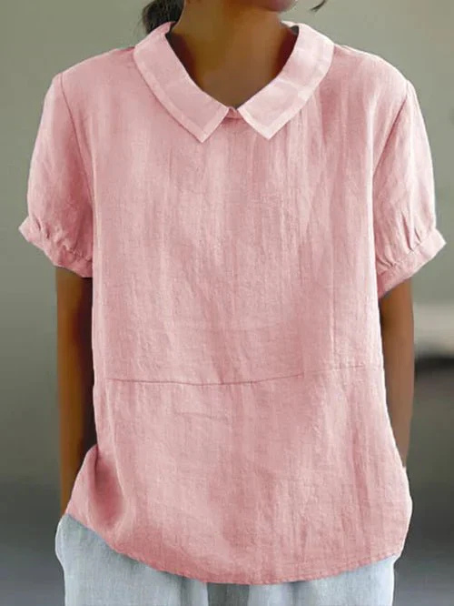 Women's Peter Pan Collar Blouse with Relaxed Fit