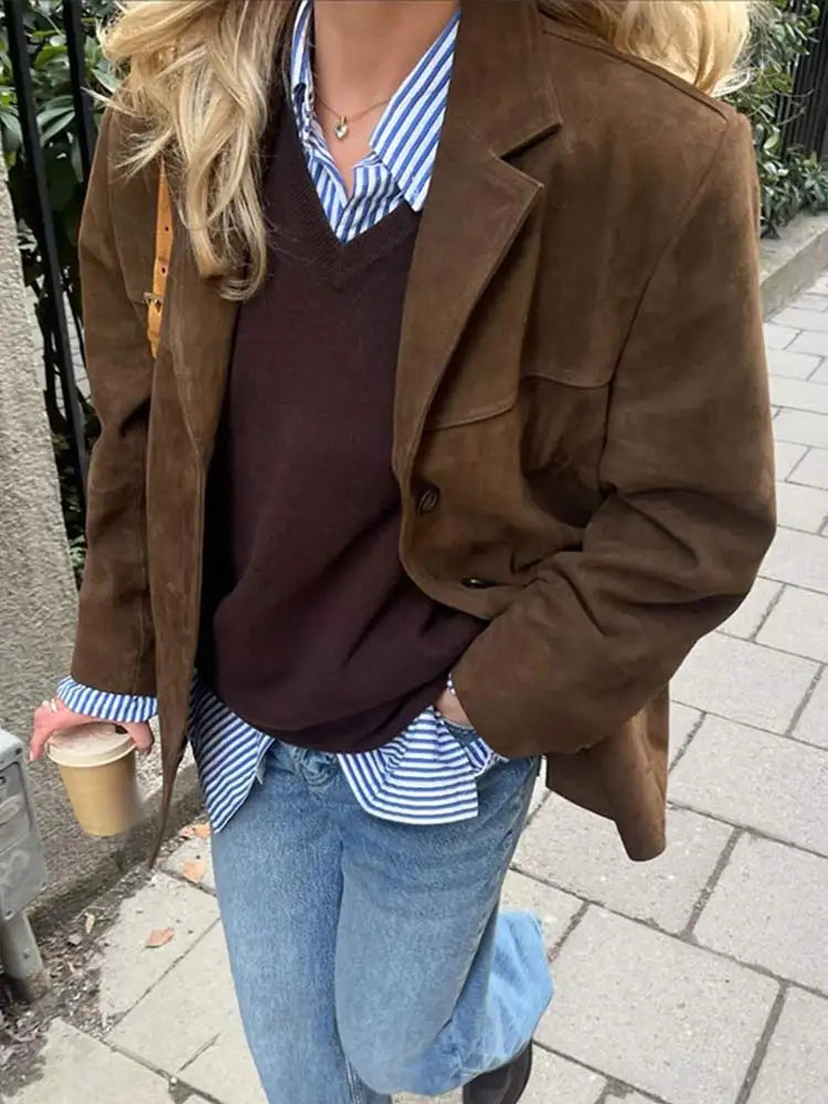 Women's Oversized Suede Jacket