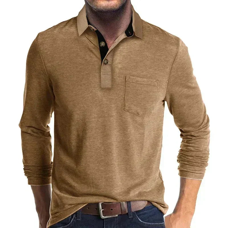 Men’s Classic Casual Long-Sleeve Polo Shirt