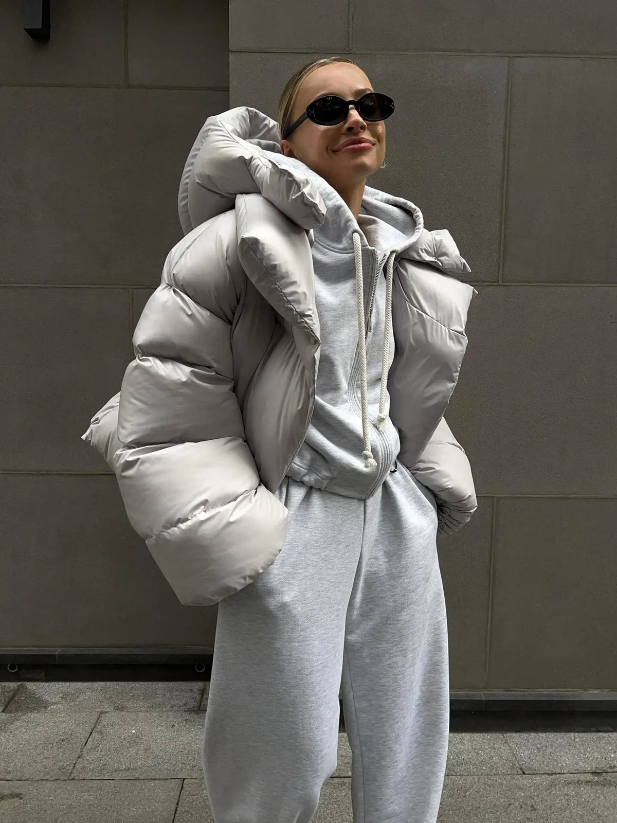 Women's Oversized Puffer Hooded Winter Jacket