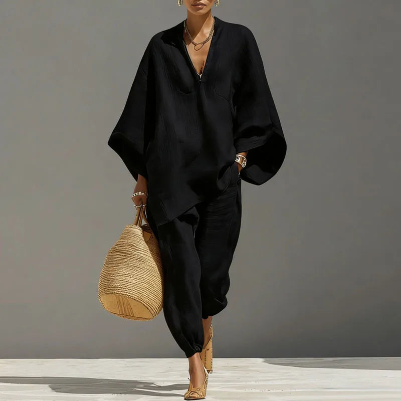 Women's Boho Co-Ord Set with Batwing Sleeve