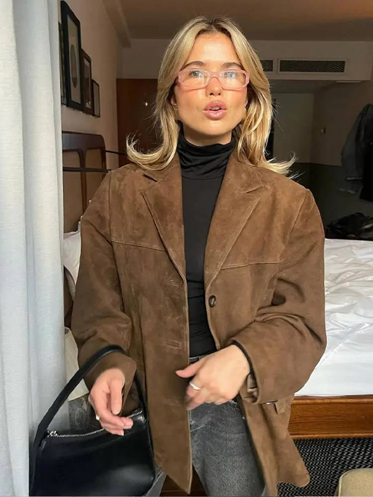 Women's Oversized Suede Jacket