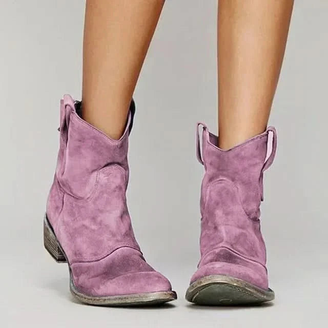 Women's Western Vintage Suede Ankle Boots