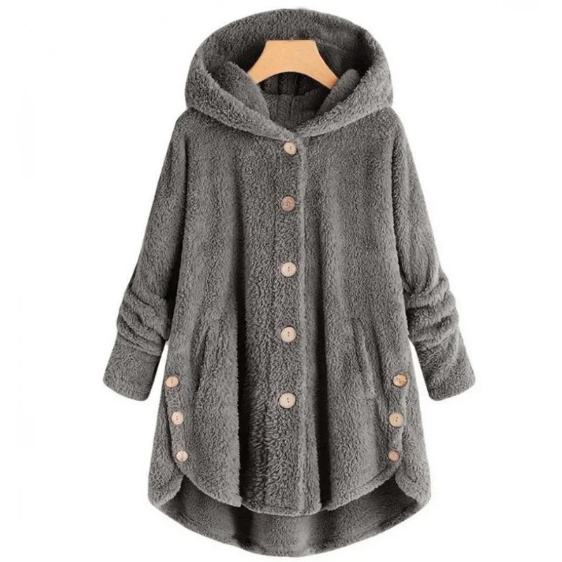 Modern Ladies Fleece Jacket with Warm Hood