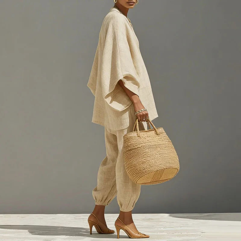 Women's Boho Co-Ord Set with Batwing Sleeve