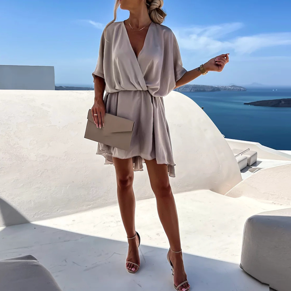 Women’s Flowy Wrap Mini Dress