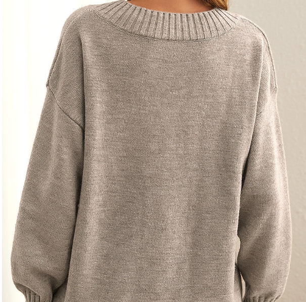 Women's V-Neck Relaxed Fit Pullover Sweater