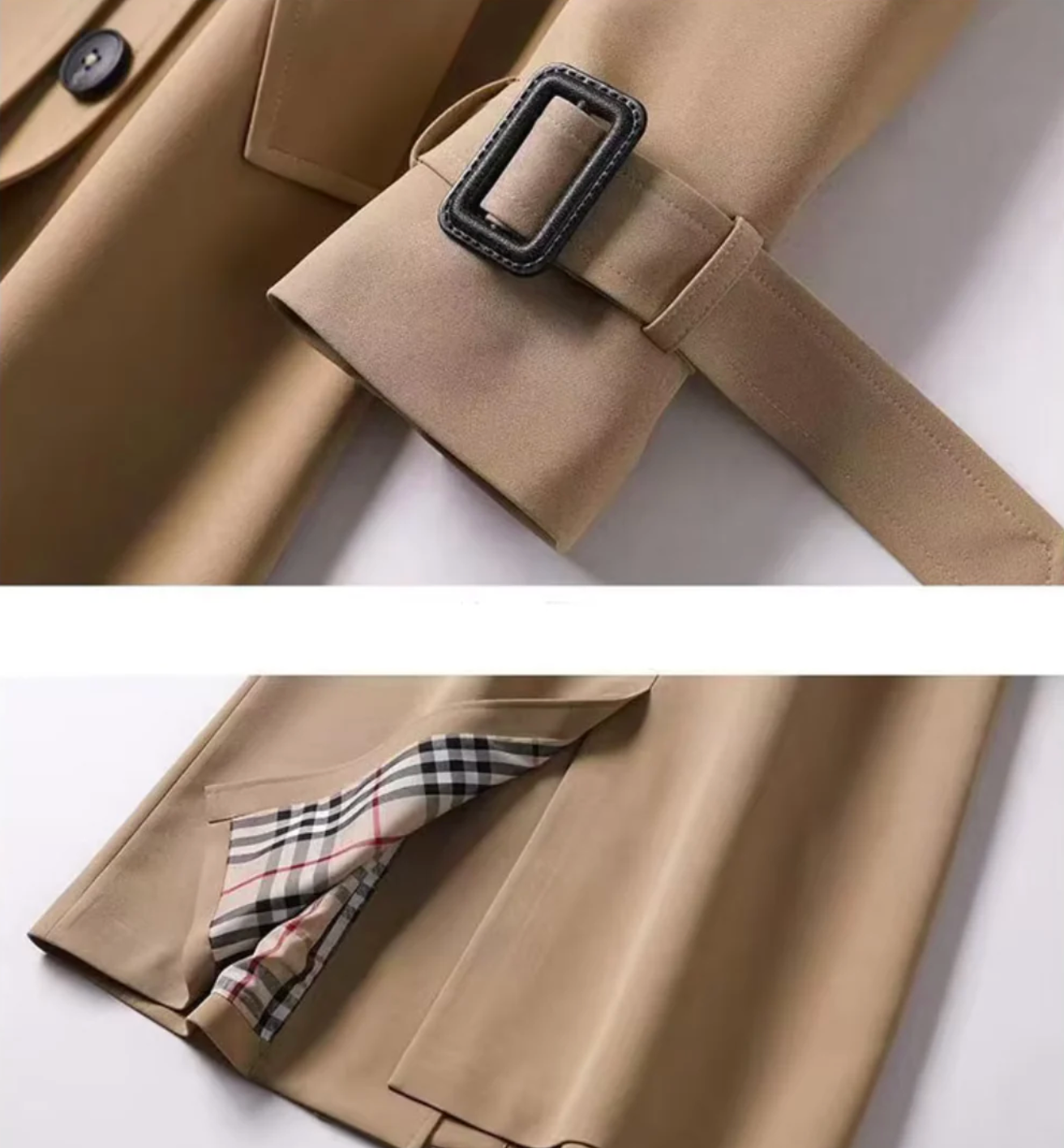 Women’s Double-Breasted Belted Trench Coat