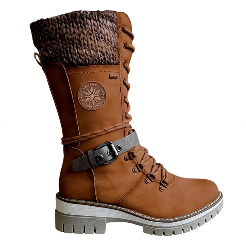 Stylish Women's Winter Boots with Comfortable Knitted Cuff