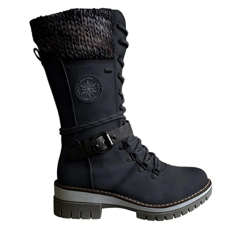 Stylish Women's Winter Boots with Comfortable Knitted Cuff