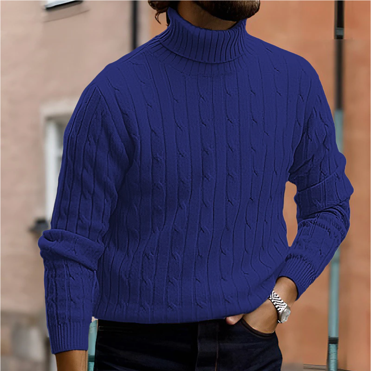 Elegant Men's Rollneck Sweater with Comfortable Fit