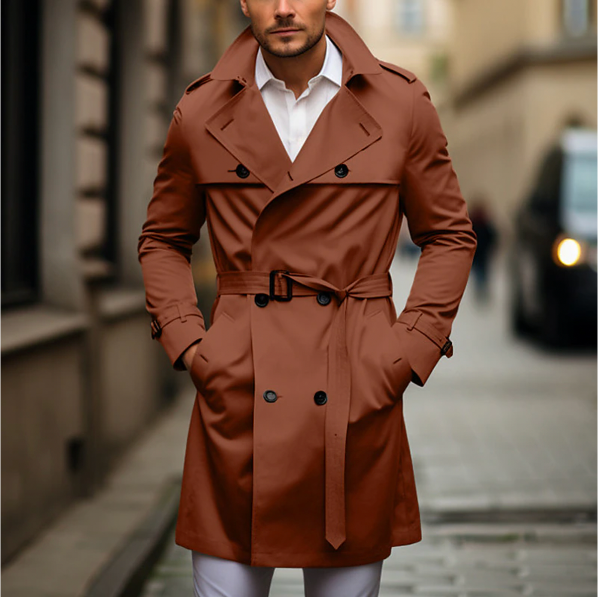 Stylish Long Trench Coat for Men