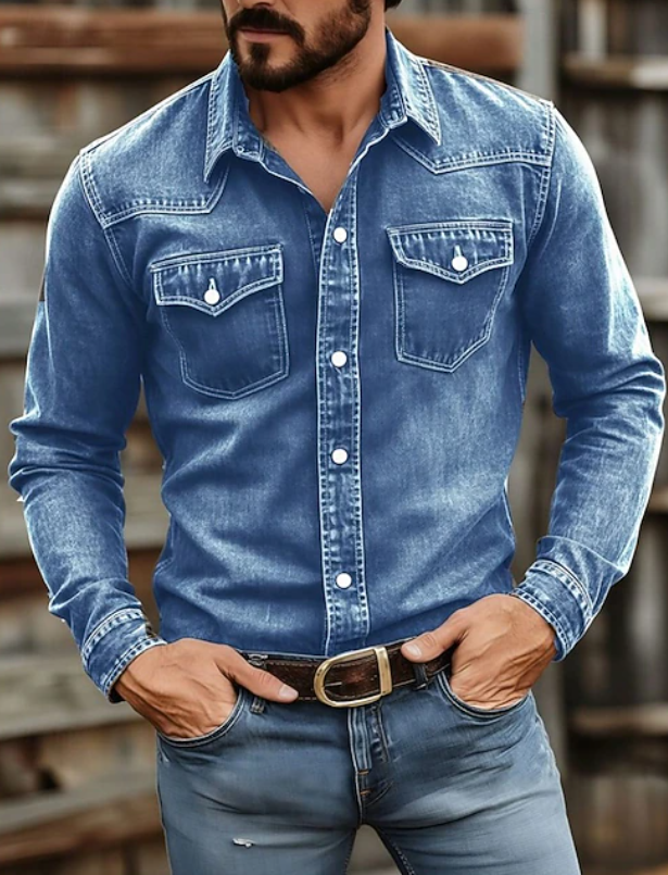 Men's Classic Button-Up Long Sleeve Shirt
