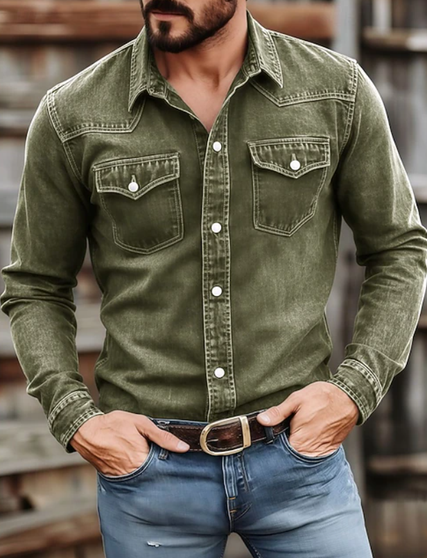 Men's Classic Button-Up Long Sleeve Shirt