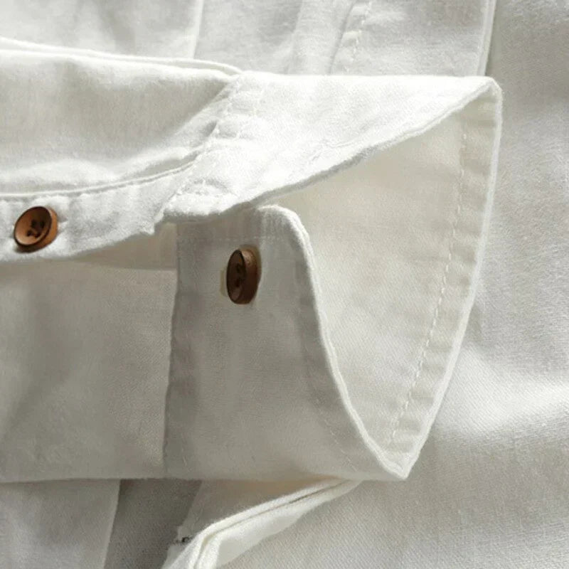 Men's Mandarin Collar Button-Up Shirt