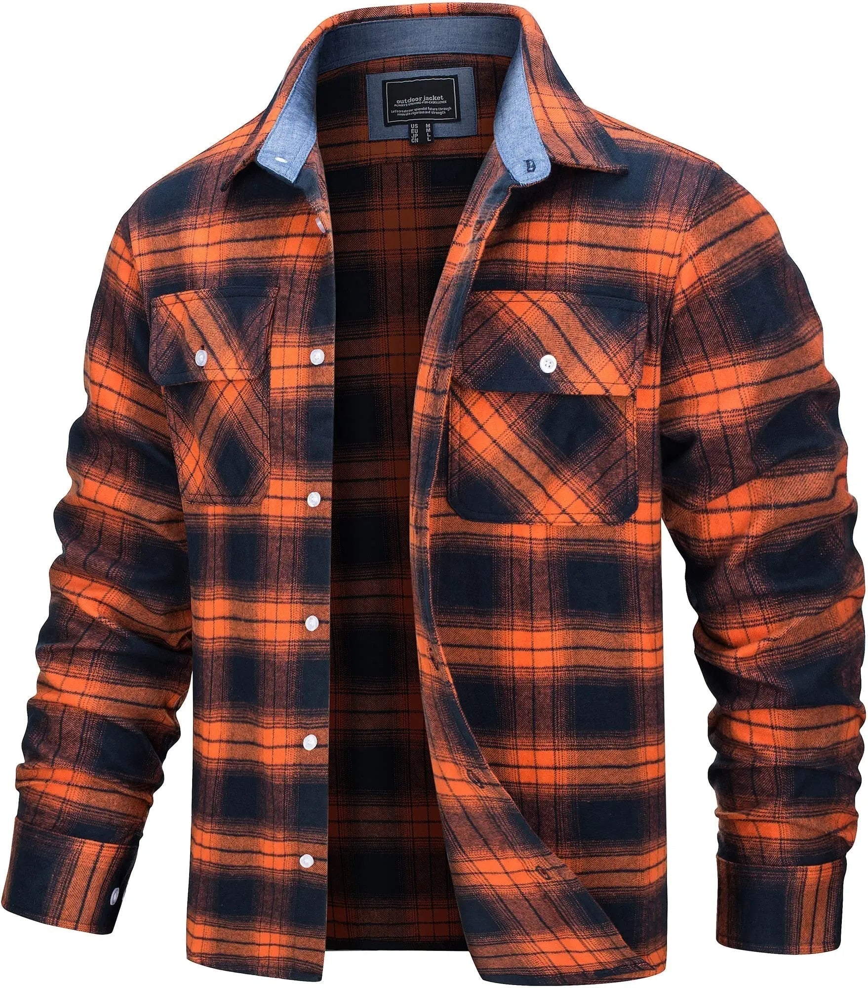 Stylish Cotton Checked Flannel Shirt Jacket