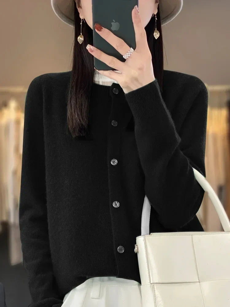 Women's Soft Long Sleeve Button-Up Knit Cardigan