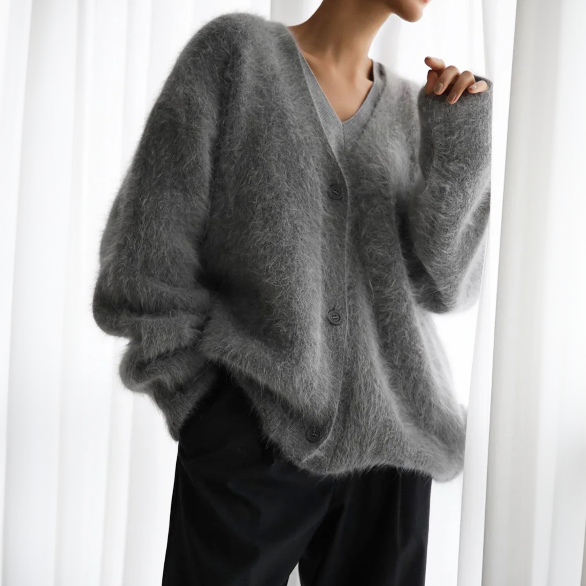 Women's Fluffy Oversized Knit Cardigan