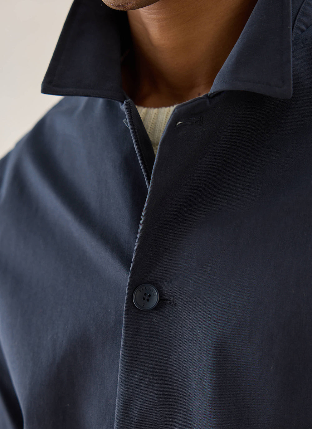 Men's Casual Trench Coat with Button Closure