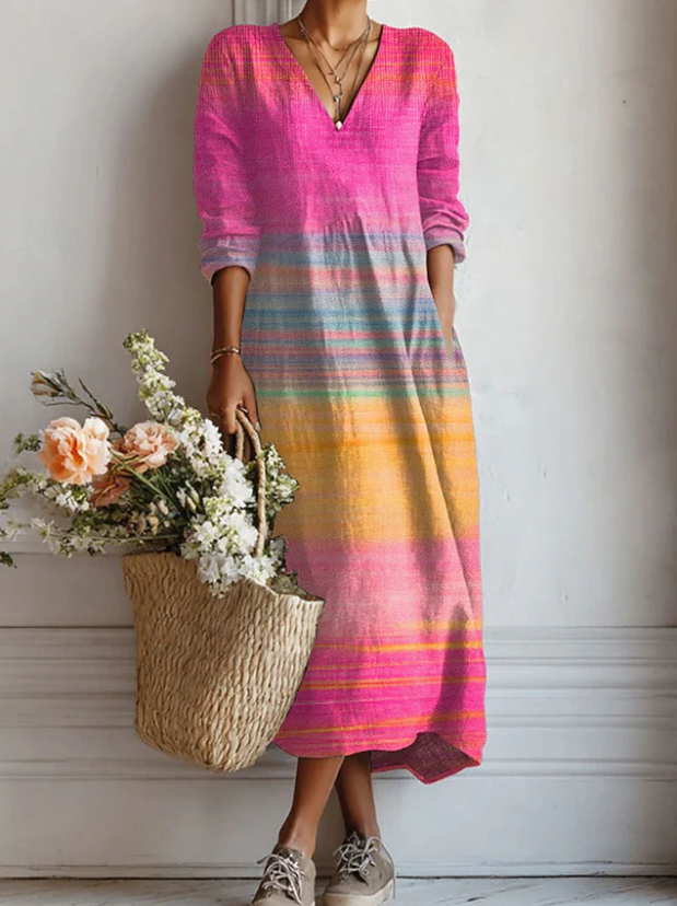 Women's Everyday Comfort Midi Dress with Pockets