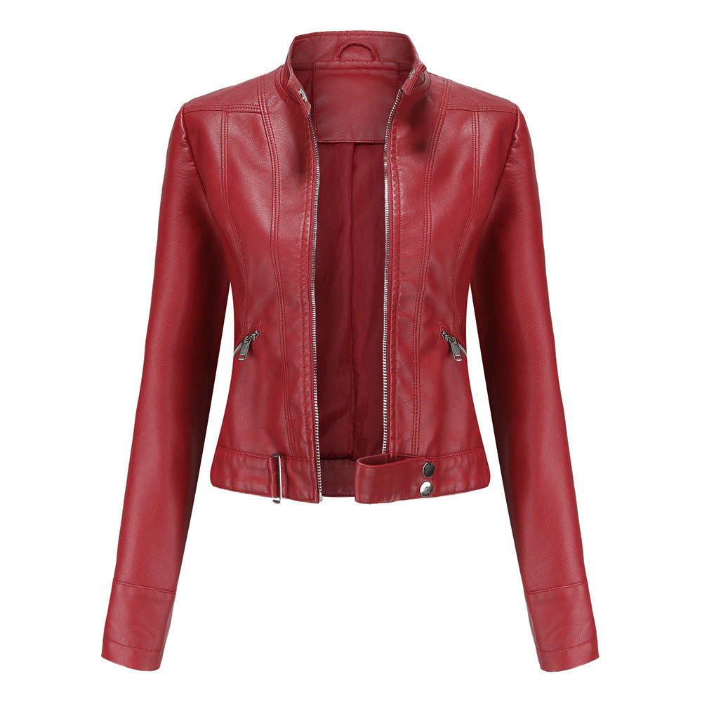Women’s Fitted Zip-Up Leather Jacket