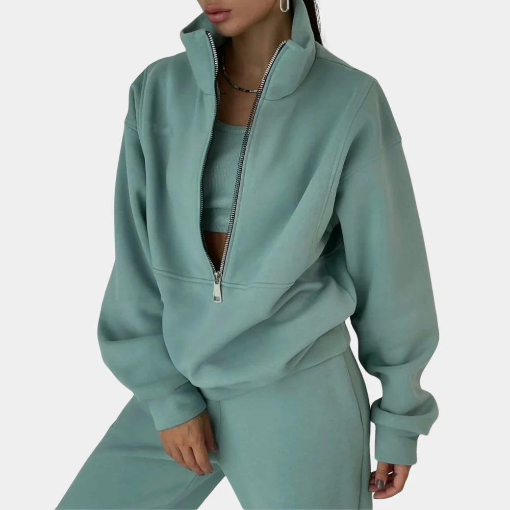 Women's Quarter-Zip Sweatshirt & Jogger Set