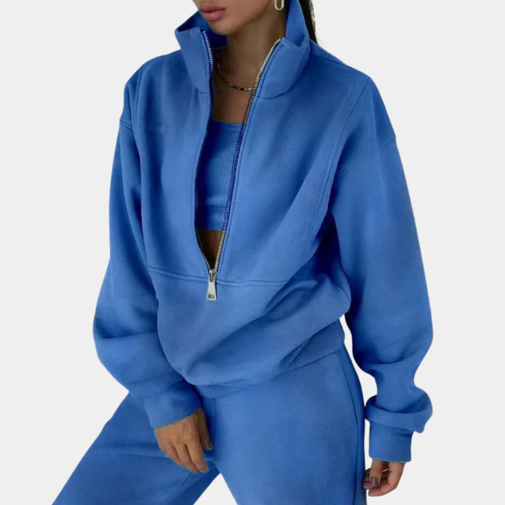 Women's Quarter-Zip Sweatshirt & Jogger Set