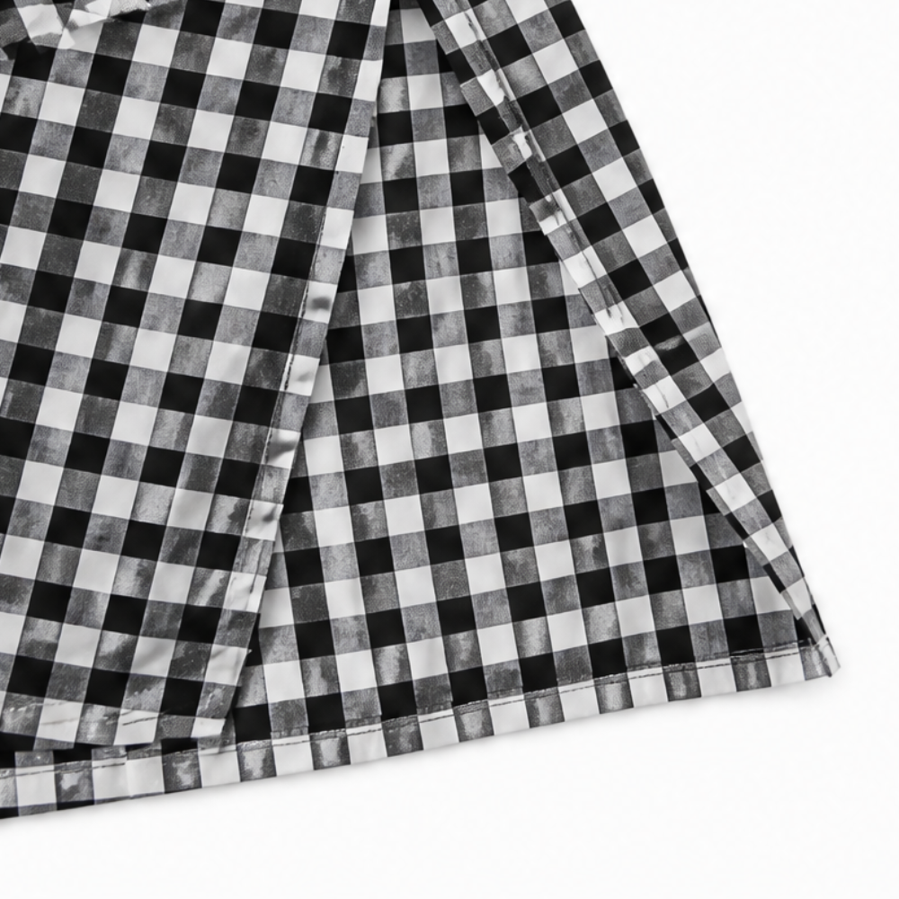 Women's Gingham Button-Front Maxi Dress
