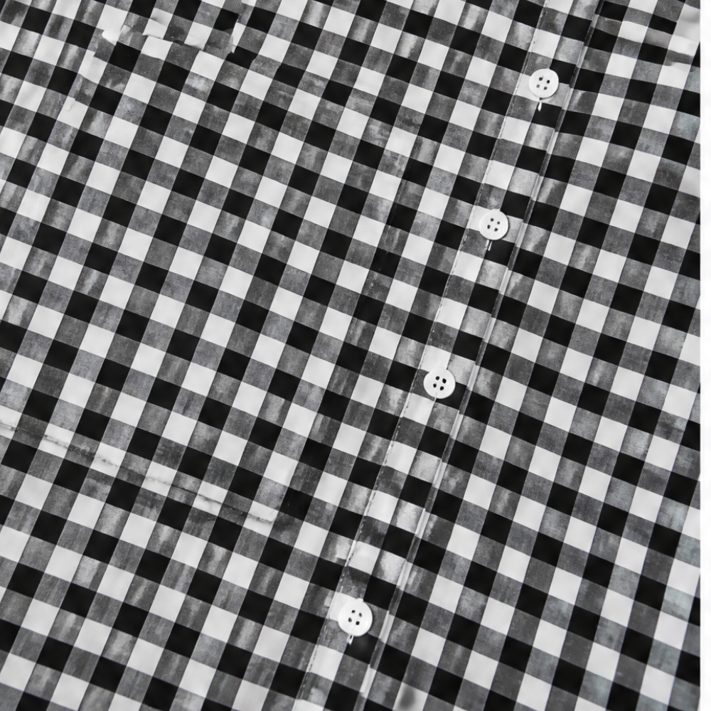Women's Gingham Button-Front Maxi Dress