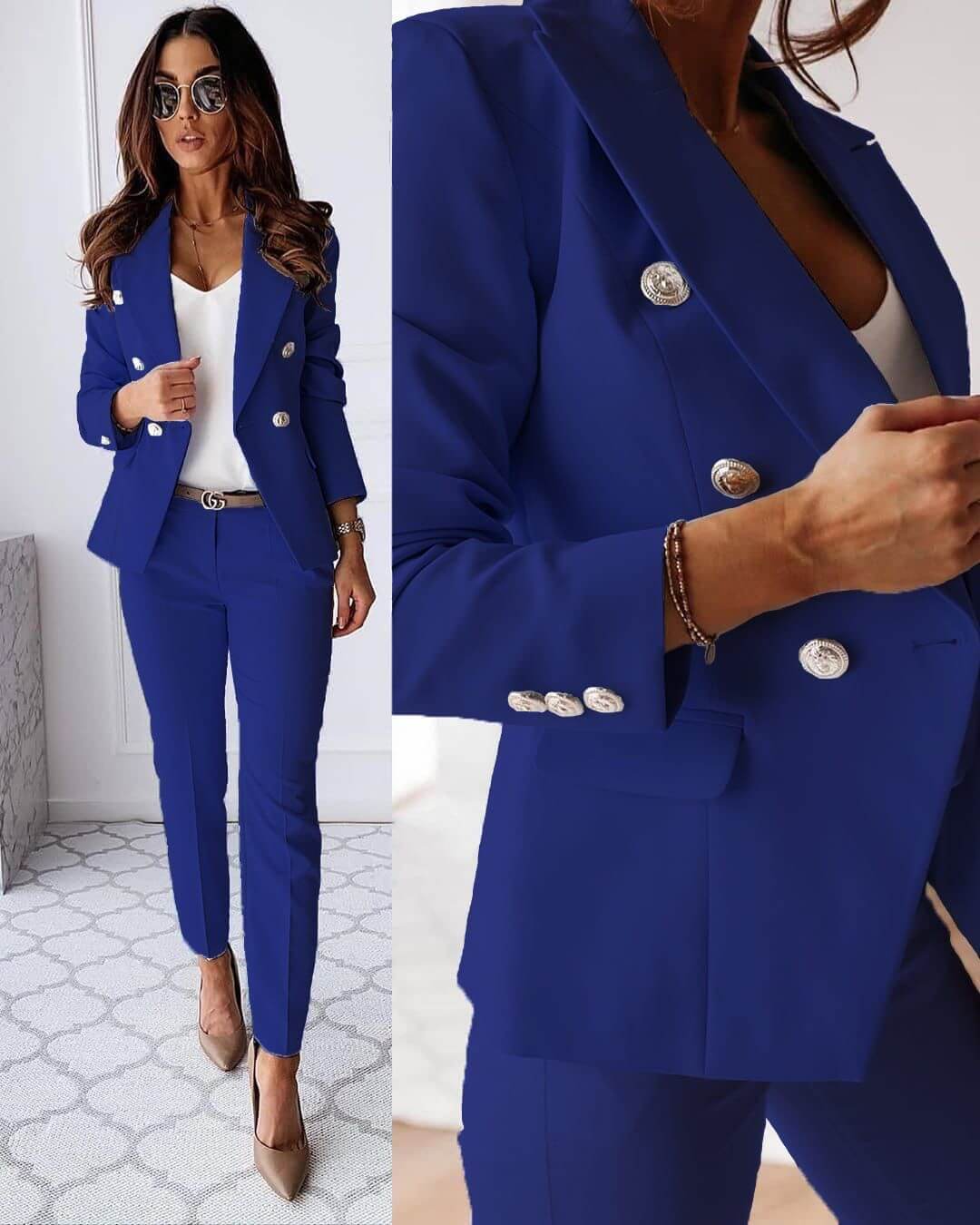 Women’s Elegant Tailored Blazer & Trousers Set