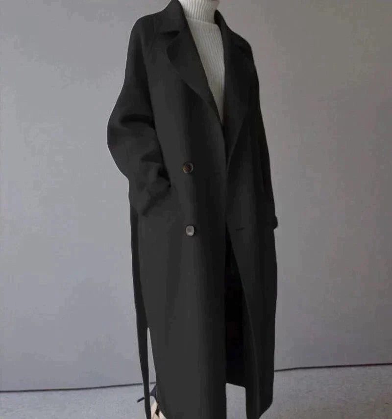 Stylish Long Trench Coat with Luxurious Finish
