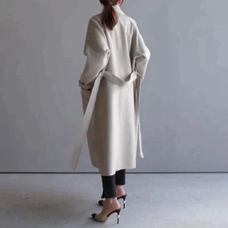 Stylish Long Trench Coat with Luxurious Finish