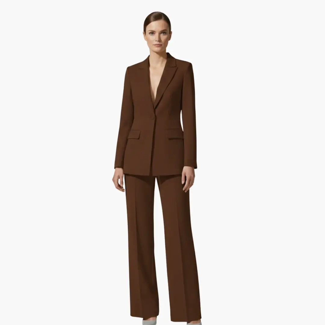 Women’s Tailored Blazer and Wide Leg Pants Suit Set