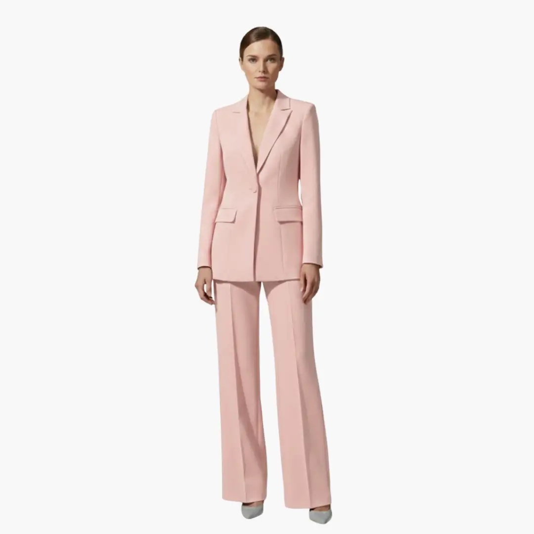 Women’s Tailored Blazer and Wide Leg Pants Suit Set